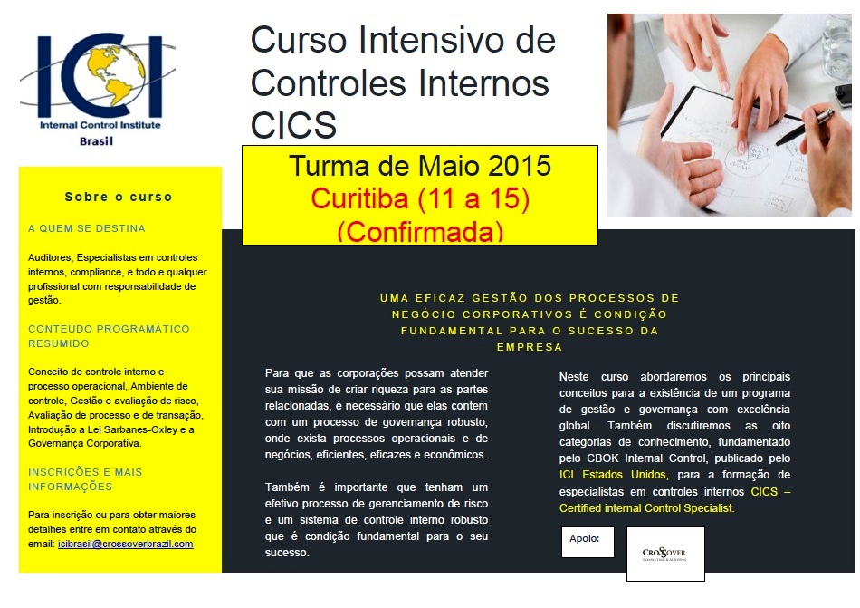Curso Controle V Intensivo Controles Internos Curitiba 2015